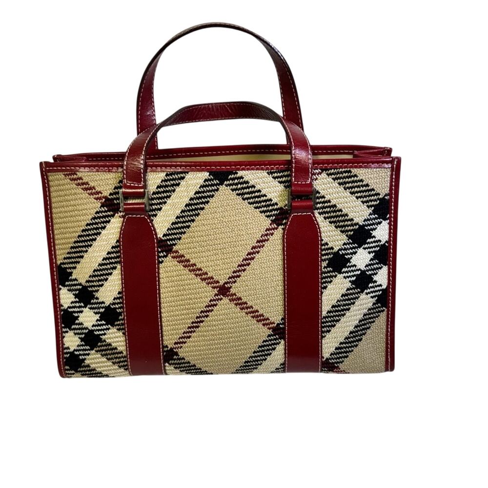 BURBERRY blue label tote tweed nova check w COA
